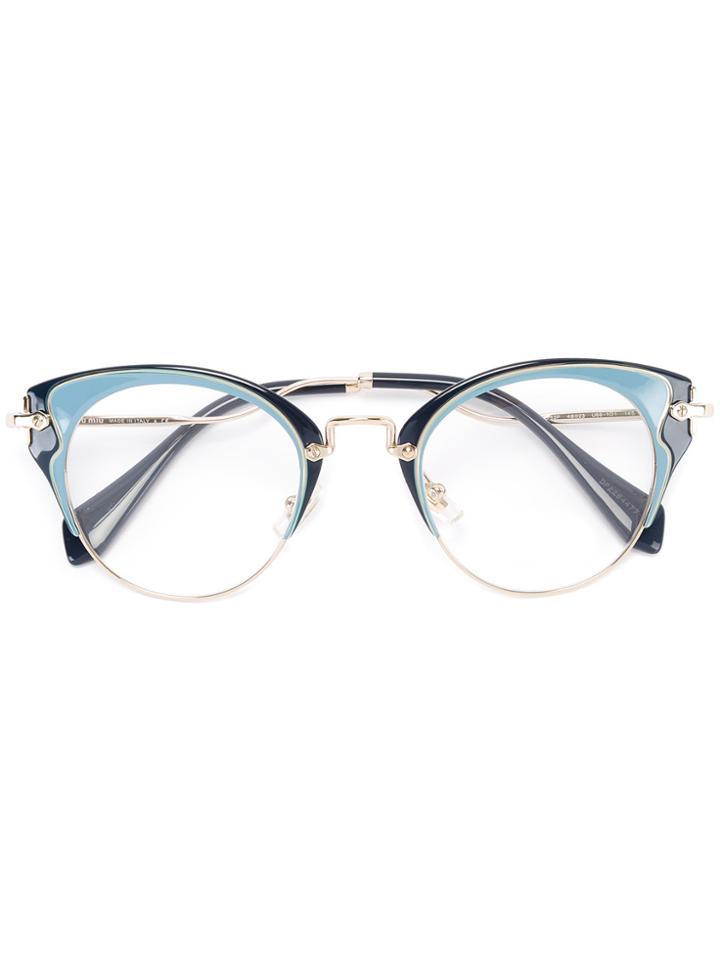 Miu Miu Eyewear Cat Eye Glasses - Blue