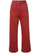 Rachel Comey Cropped Trousers, Women's, Size: 6, Red, Cotton/spandex/elastane
