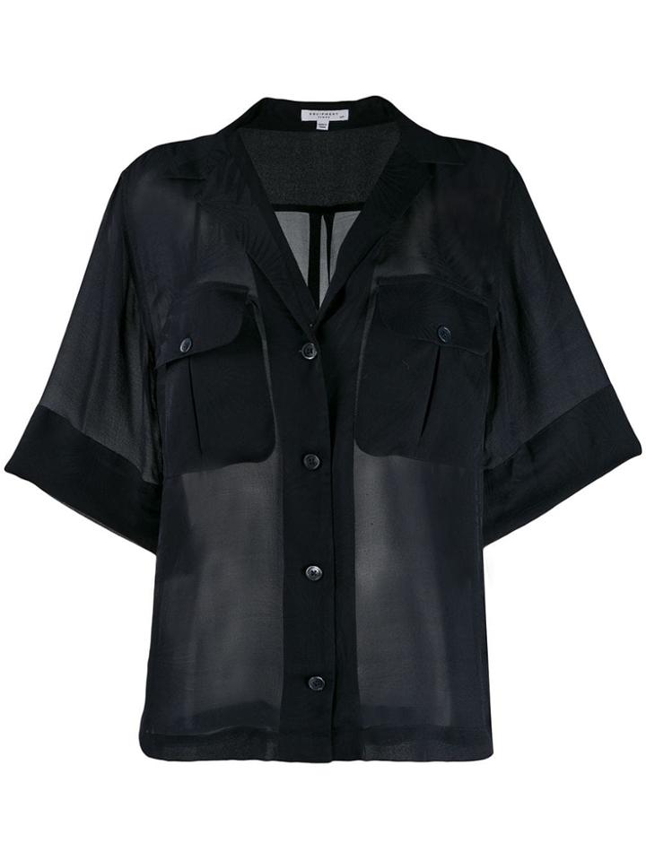 Equipment Sheer Silk Shirt - Blue