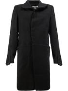 A New Cross Concealed Button-up Coat - Black