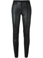 Plein Sud 'python' Snakeskin Effect Skinny Trousers
