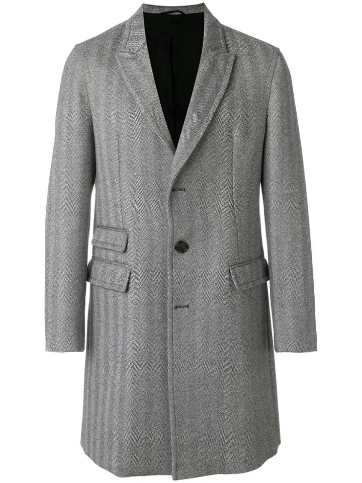 Neil Barrett Chevron Print Coat - Black