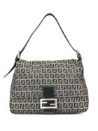 Fendi Pre-owned Zucca Pattern Mamma Baguette Shoulder Bag - Black