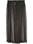 Comme Des Garçons Vintage Sheer Midi Skirt - Black