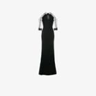 Roland Mouret Carrington Cold-shoulder Gown, Women's, Size: 12, Black, Viscose/acetate/spandex/elastane/polyamide