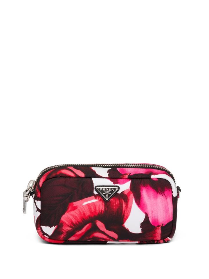 Prada Floral Print Clutch - Pink
