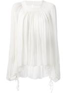 Chloé Loose Top, Women's, Size: 40, White, Silk/cotton/brass/polyester