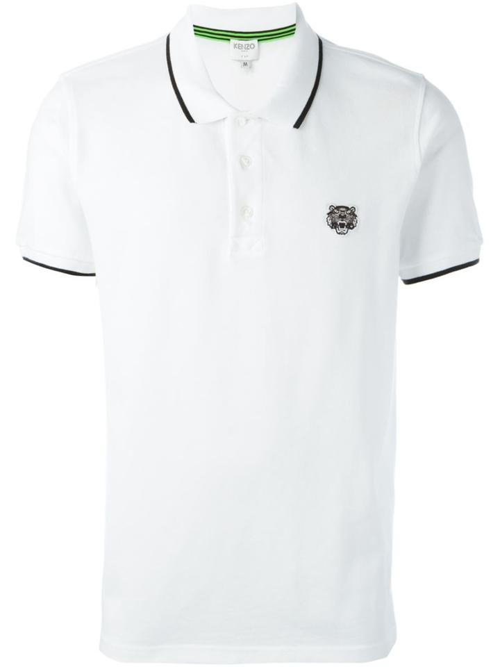 Kenzo Tiger Polo Shirt, Men's, Size: Xxl, White, Cotton