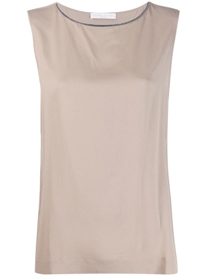 Fabiana Filippi Embellished Neck Vest Top - Neutrals