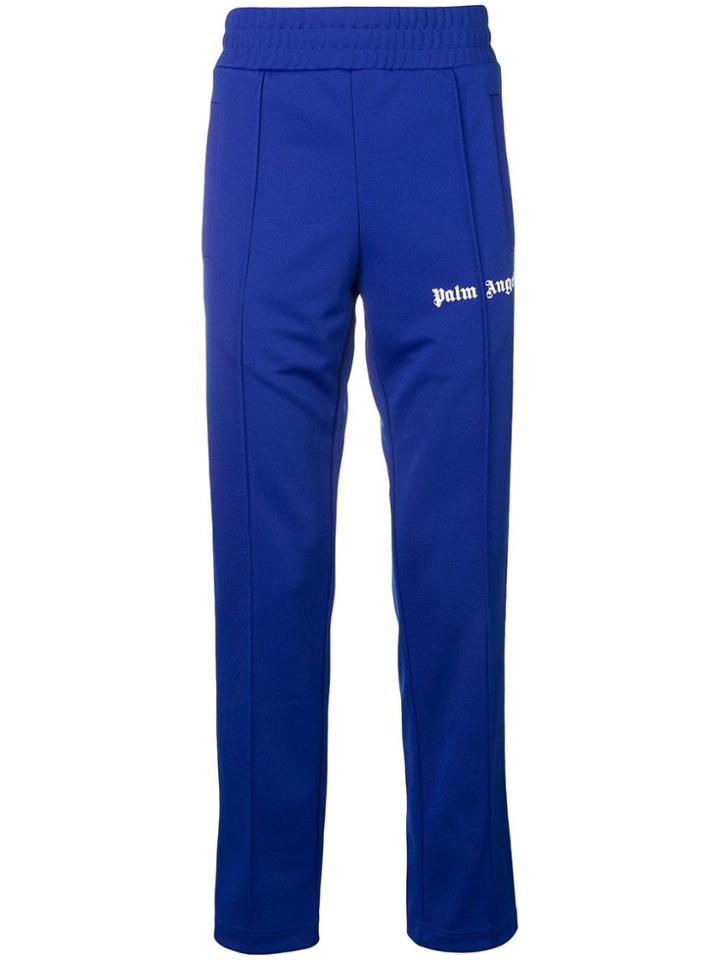 Palm Angels Stripe Trim Sweatpants - Blue