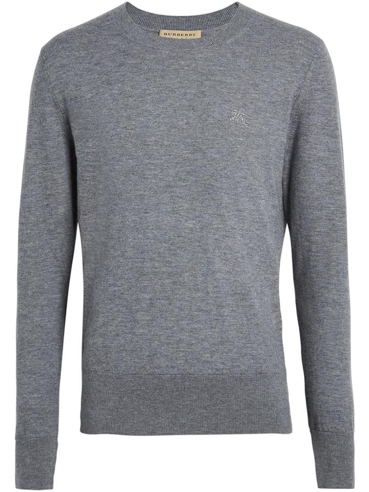 Burberry Crew Neck Cashmere Sweater - Grey