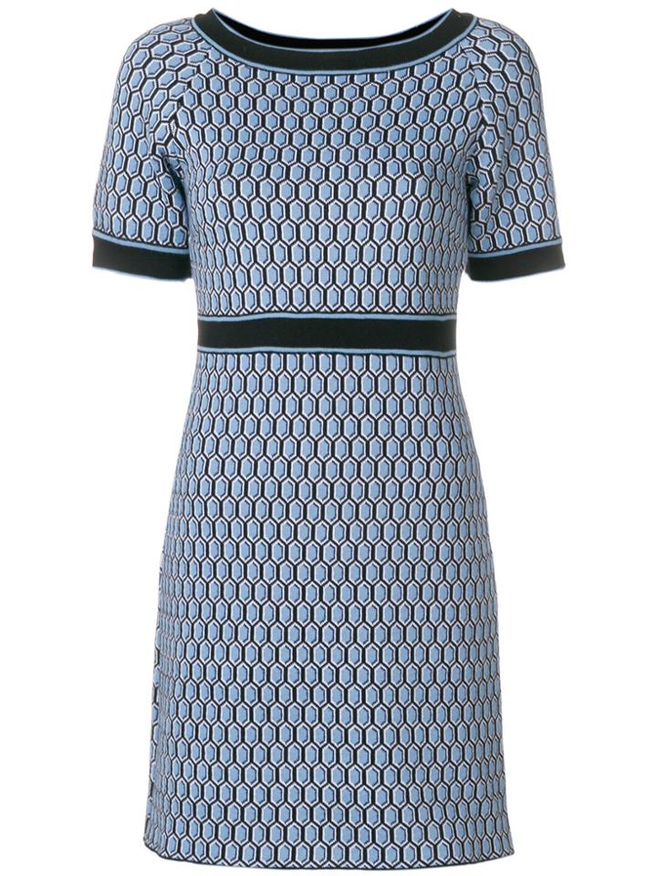 Charlott Shortsleeved Printed Dress - Blue