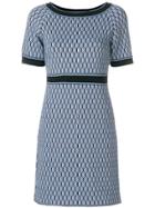 Charlott Shortsleeved Printed Dress - Blue