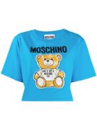 Moschino Cropped Teddy Bear T-shirt - Blue
