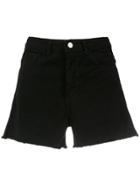 Egrey Frayed Edges Denim Shorts - Black