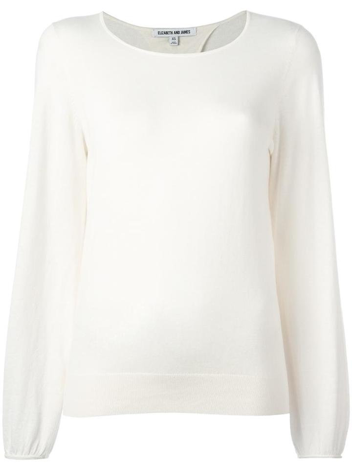 Elizabeth And James Round Neck Jumper, Women's, Size: Medium, Nude/neutrals, Cotton/viscose/cashmere