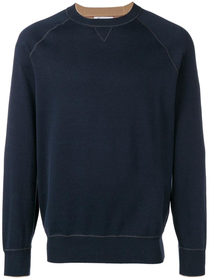 Brunello Cucinelli Crewneck Knit Sweater - Blue