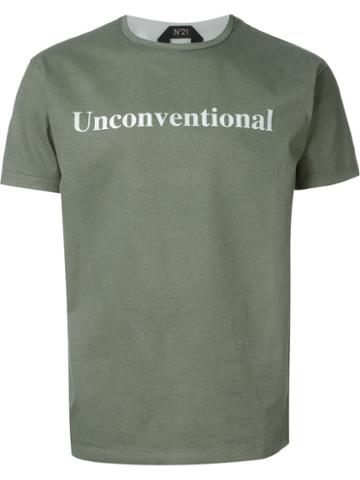 No21 Contrast Back T-shirt, Men's, Size: Large, Green, Cotton