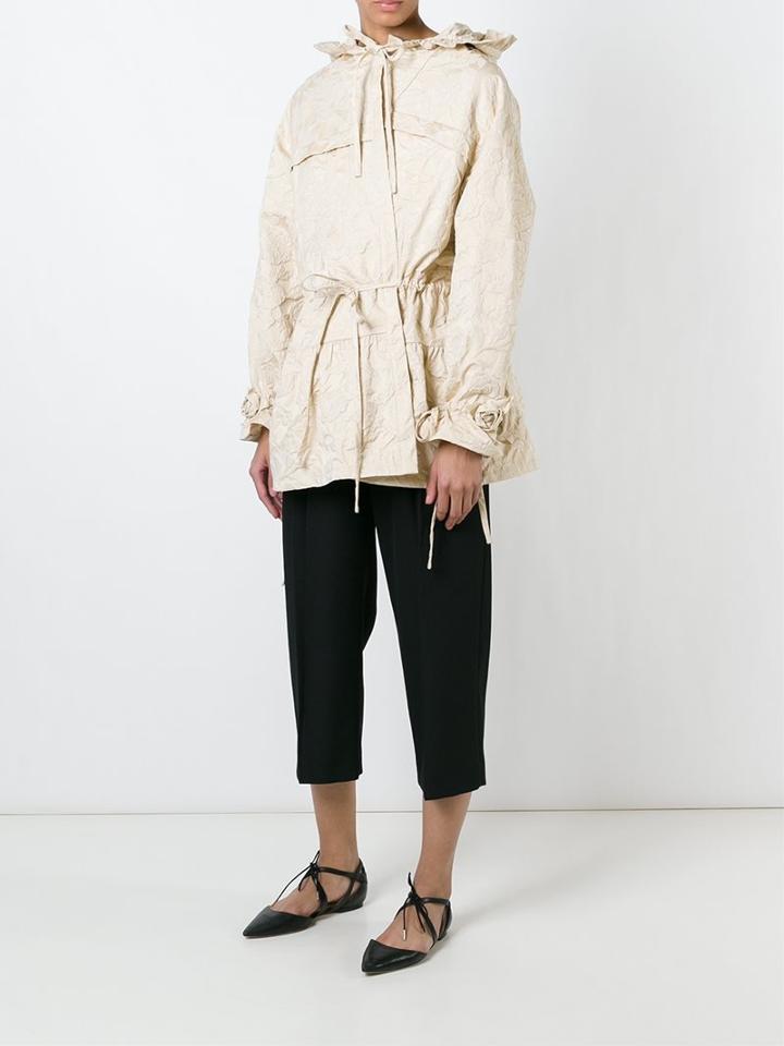 Ryan Lo Embossed Flower Parka, Women's, Size: Small, Nude/neutrals, Cotton/acrylic/polyester