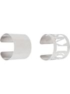 Mm6 Maison Margiela Logo Arm Cuff Bracelet - Silver