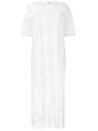 Roseanna Lace Fringe Trim Dress, Women's, Size: 36, Nude/neutrals, Cotton/nylon