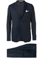 Paoloni Check Two-piece Formal Suit - Blue