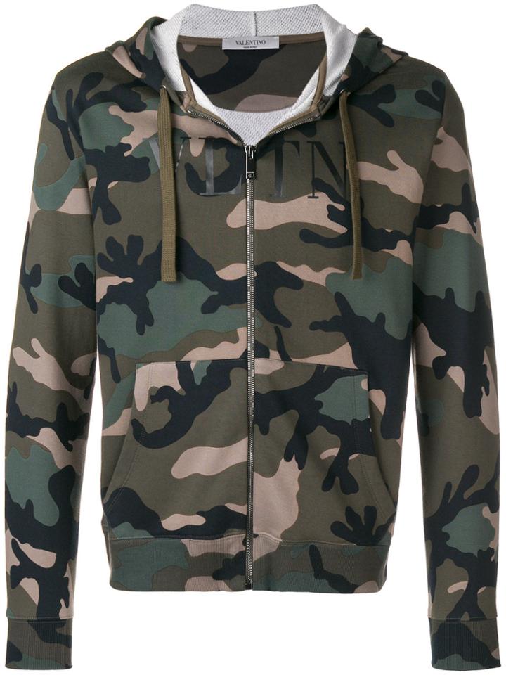 Valentino Front Zip Hoodie - Green