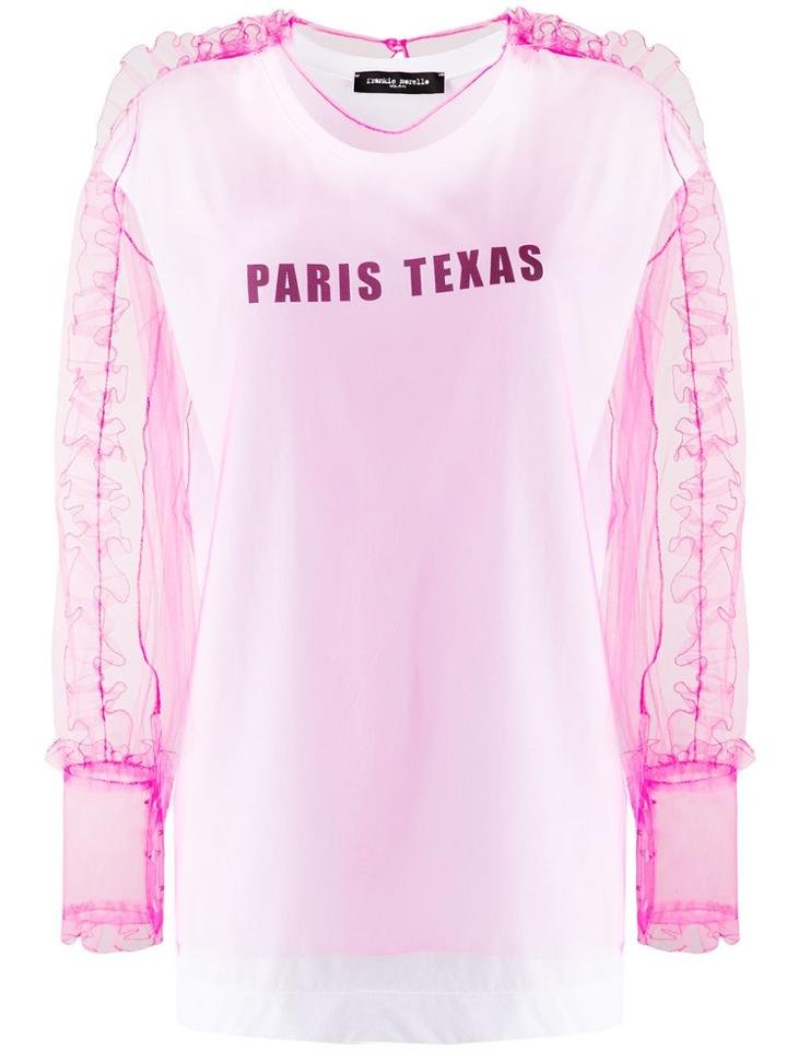 Frankie Morello Tulle-layer Ruffled Sweatshirt - Pink