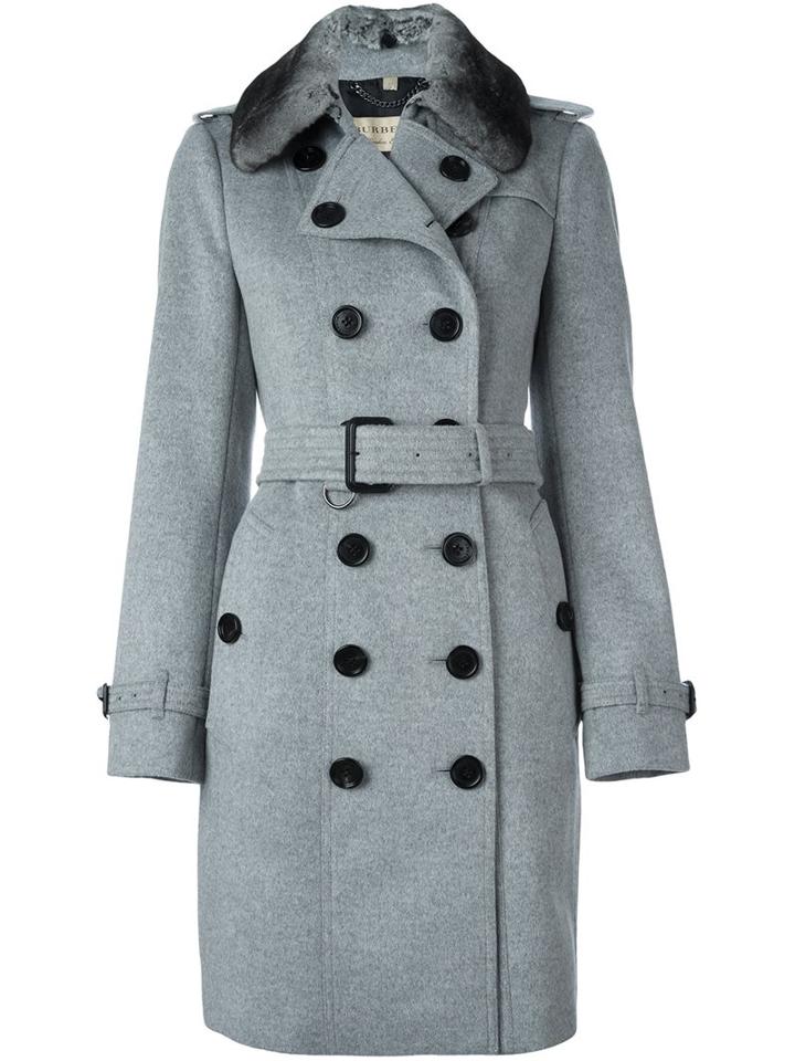 Burberry Double Breasted Fur-collar Coat