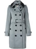 Burberry Double Breasted Fur-collar Coat