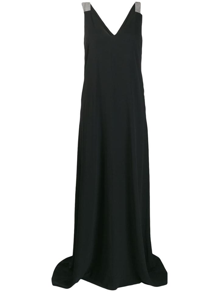 Brunello Cucinelli Sleeveless Flared Maxi Dress - Black