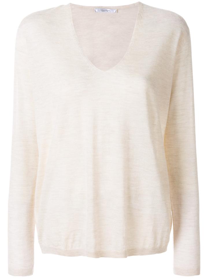Max Mara Oversized Fine Knit Sweater - Nude & Neutrals