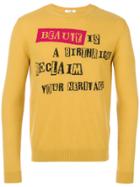 Valentino Beauty Is A Birthright Intarsia Jumper - Yellow & Orange