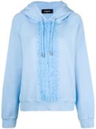 Dsquared2 Frilled Drawstring Hoodie - Blue