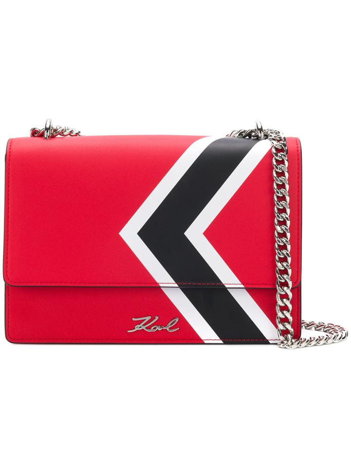 Karl Lagerfeld K/stripes Shoulder Bag - Red