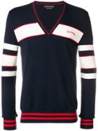 Alexander Mcqueen V-neck Long Sleeve Sweater - Blue