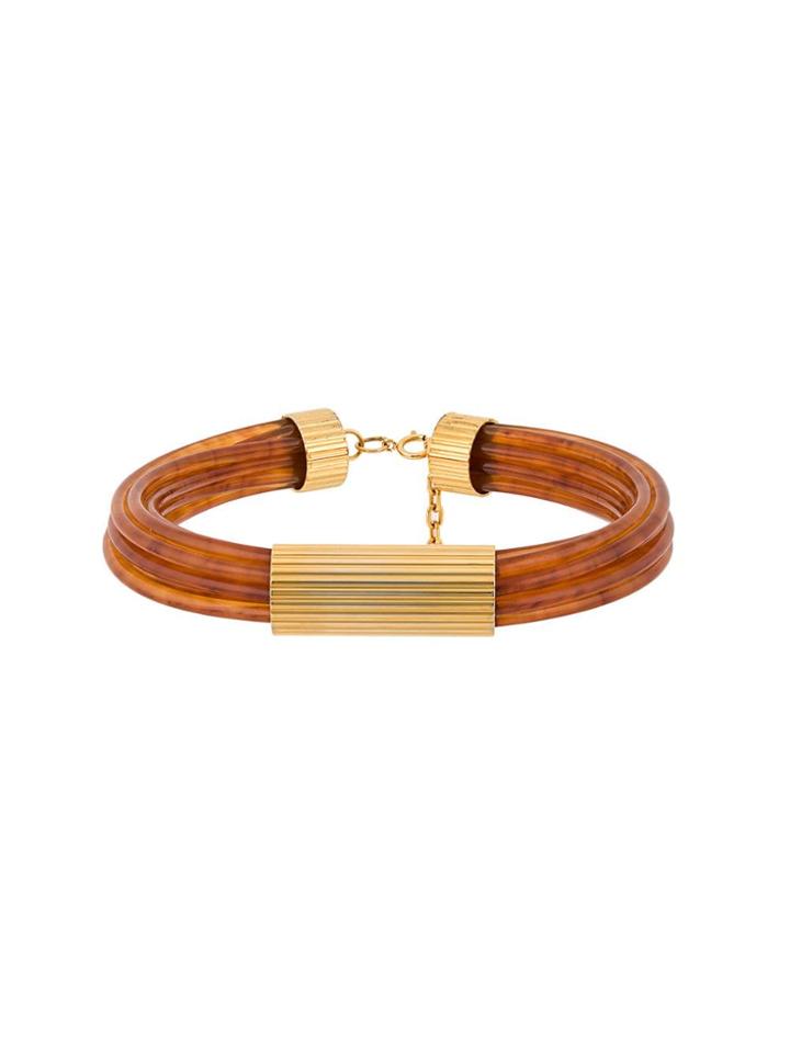 Valentino Vintage 1980's Textured Choker - Brown