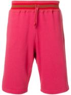 Common Wild Drawstring Knee-length Shorts - Pink & Purple
