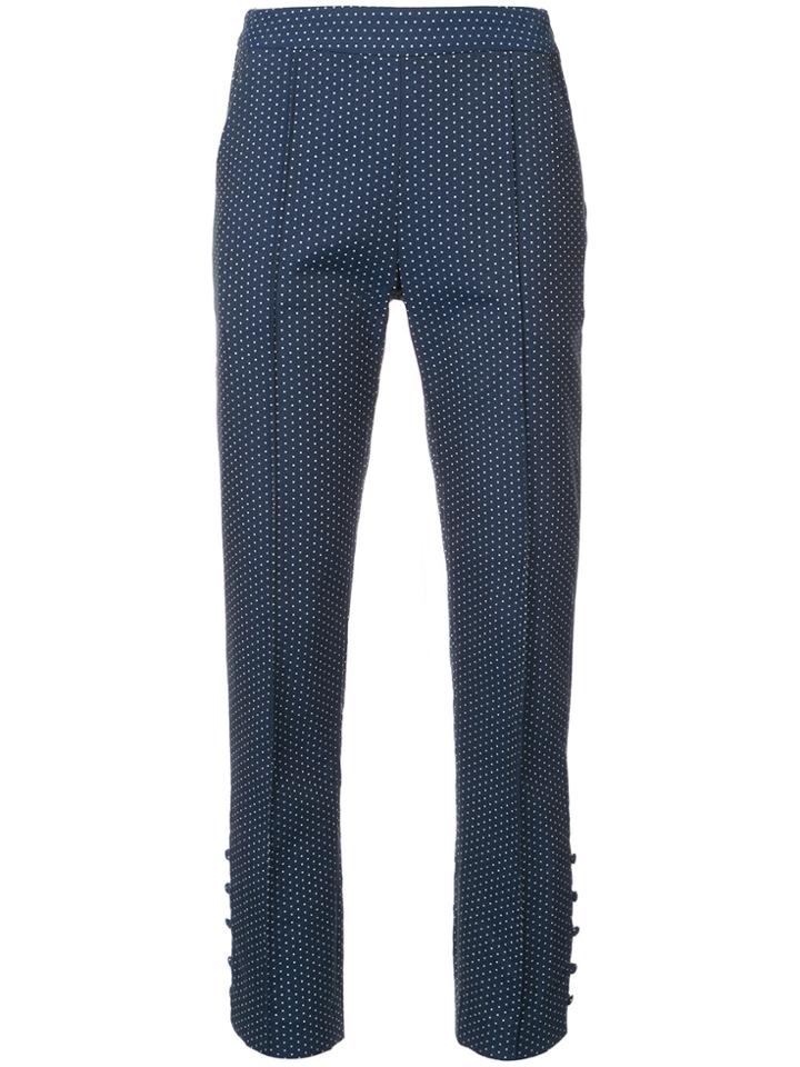 Rosie Assoulin Polka Dot Cropped Trousers - Blue