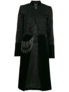 Isabel Benenato Chain-detail Long Coat - Black