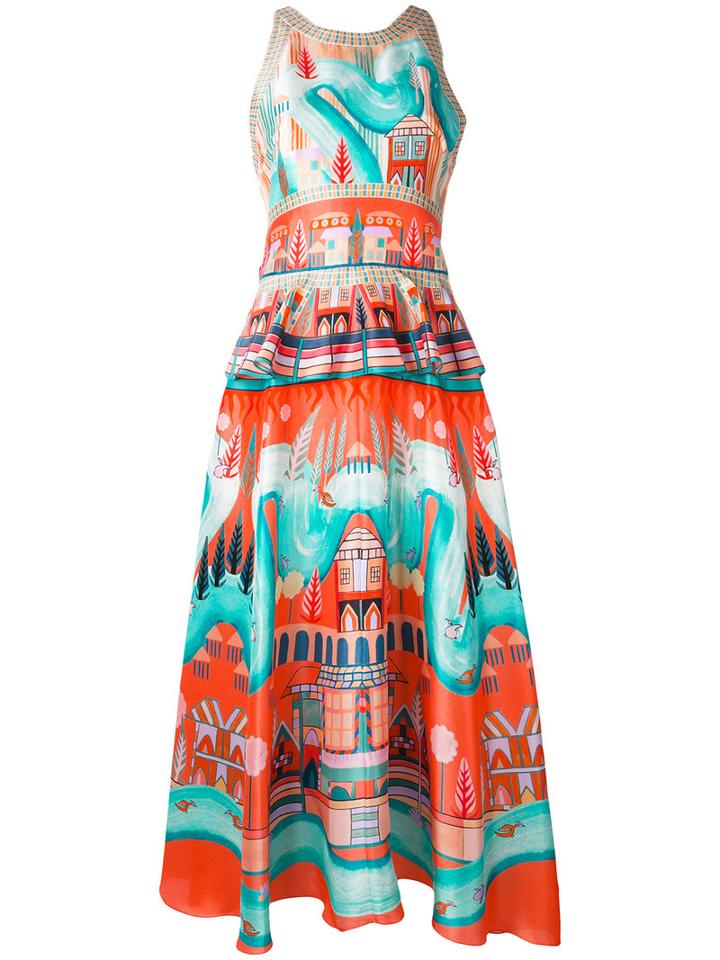 Temperley London - Nymph Peplum Dress - Women - Silk - 8, Yellow/orange, Silk