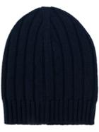 Eleventy - Ribbed Detail Beanie - Men - Virgin Wool - One Size, Blue, Virgin Wool