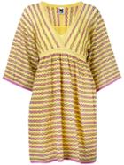 M Missoni - Knitted Mini Dress - Women - Cotton/polyamide/polyester/metallic Fibre - 40, Yellow/orange, Cotton/polyamide/polyester/metallic Fibre