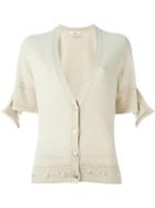 Barrie 'first Alchemy' Short Sleeve Detail Cardigan - Nude & Neutrals