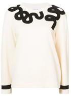 Derek Lam 10 Crosby Long Sleeve Sweatshirt With Embroidery - White