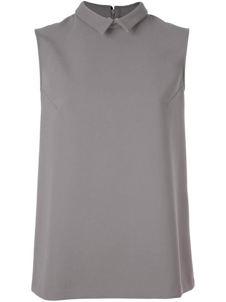 Eleventy Sleeveless Blouse, Women's, Size: 44, Grey, Nylon/polyester/polyurethane