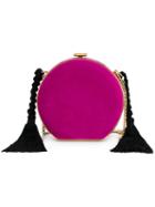 Alessandra Rich Tasselled Round Clutch, Women's, Pink/purple