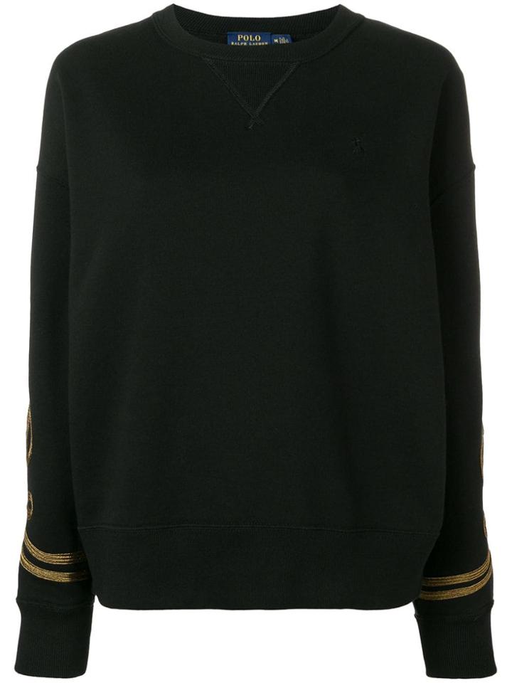 Polo Ralph Lauren Embroidered Sleeve Sweatshirt - Black