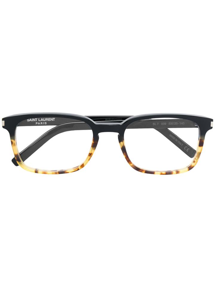 Saint Laurent Eyewear Tortoishell Gradient Glasses - Black