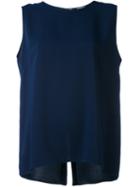 P.a.r.o.s.h. - Back Slit Tank - Women - Polyester - L, Blue, Polyester